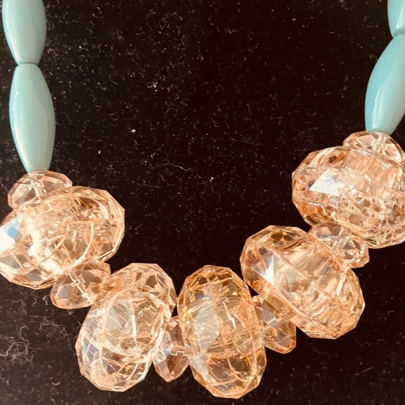 Vintage Lyndell NYC Designer Chunky Blue & Peace Necklace - Picture 3 of 8